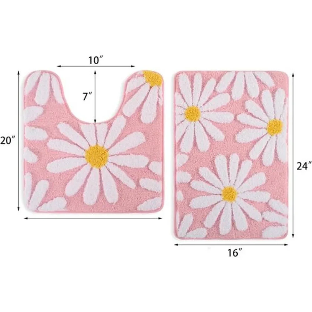 Bathroom Rugs Sets 2 Piece Cute Daisy Bath Mat 1'8